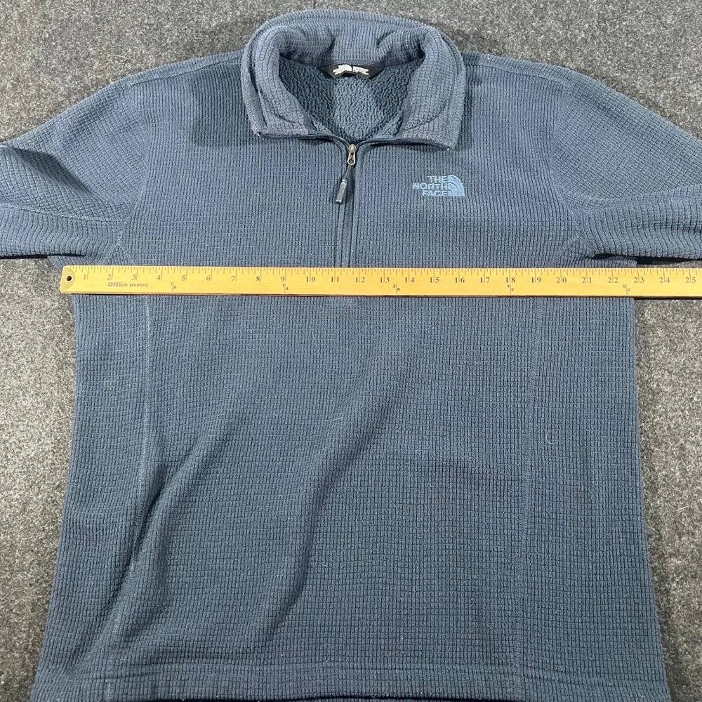 The North Face Fleece Pullover Mens L Blue Quarter Zip Waffle Knit Gorpcore
